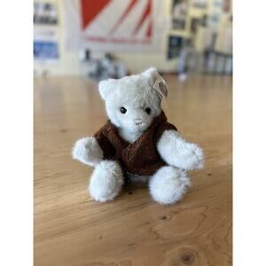 VTG 1986 Gund 12" Plush Toby Teddy Bear Fuzzy Tan Ivory w/ Brown Knit Sweater